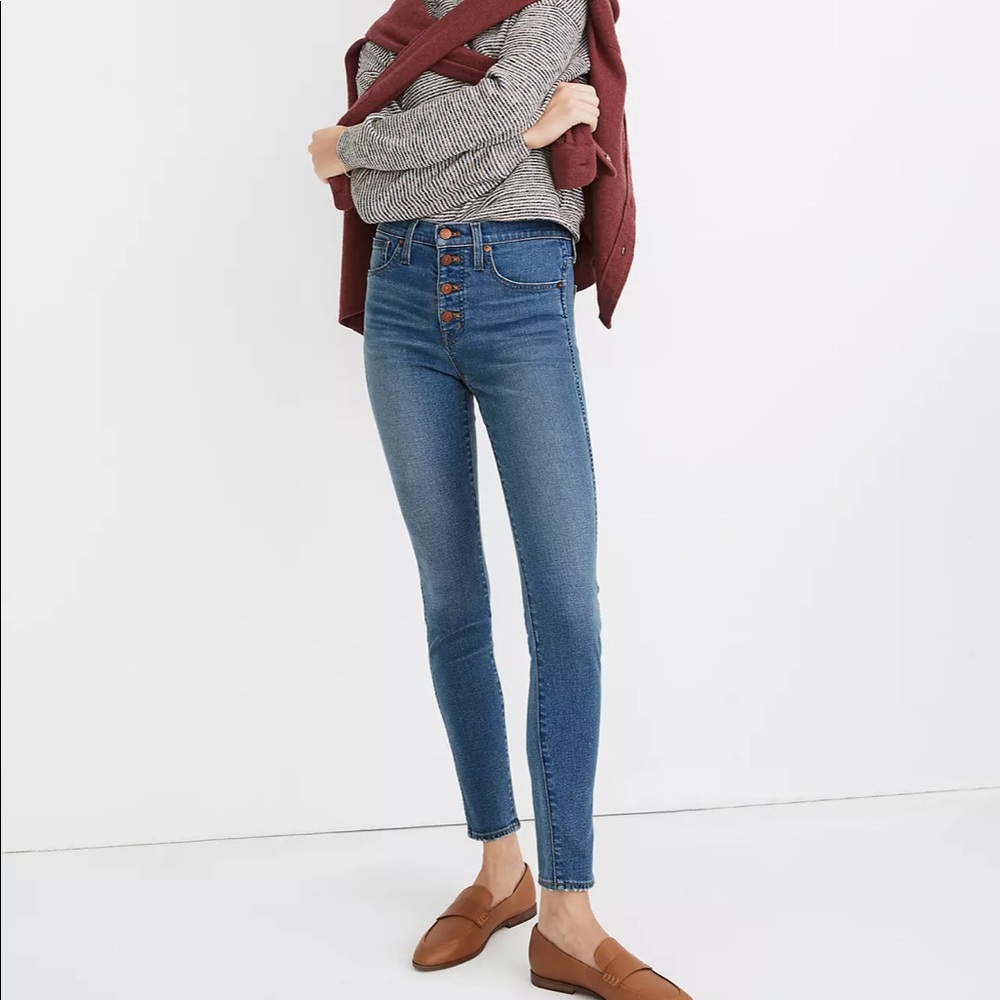 10" High-Rise Skinny Jeans in Dewitt Wash: Button-Front TENCEL™ Denim Edition